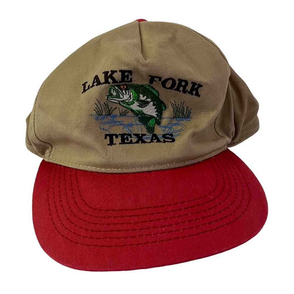 Lake Fork Texas Vintage Embroidery Fishing SnapBack Hat